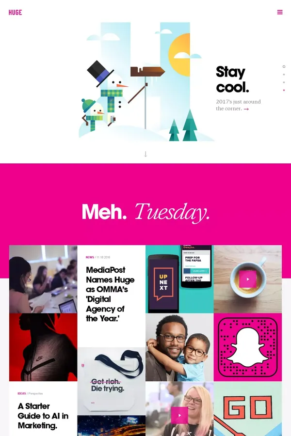 Huge | Digital Agency | Strategy, Design, Marketing & Technology - Portfolio design inspiration