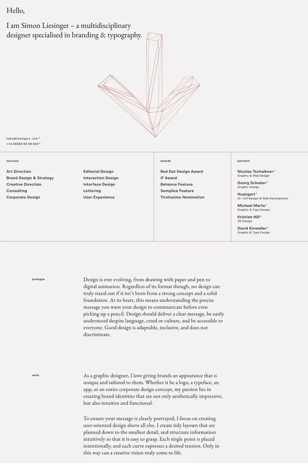 Simon Liesinger - Portfolio design inspiration