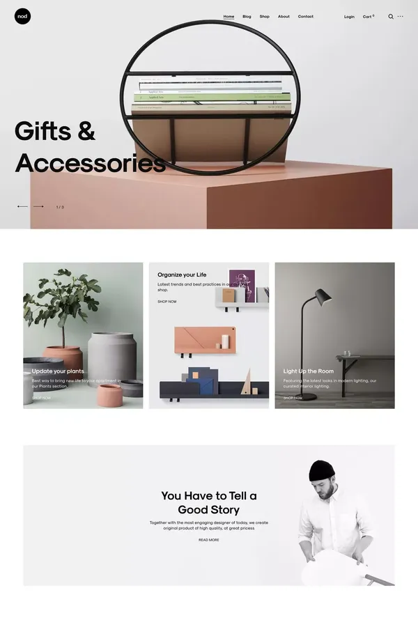 Nod - WordPress theme made for store owners - ThemesKingdom - Template design inspiration