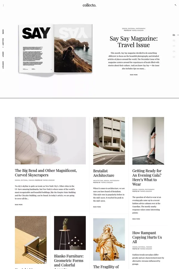 Collecto - WordPress theme built for bloggers - ThemesKingdom - Template design inspiration