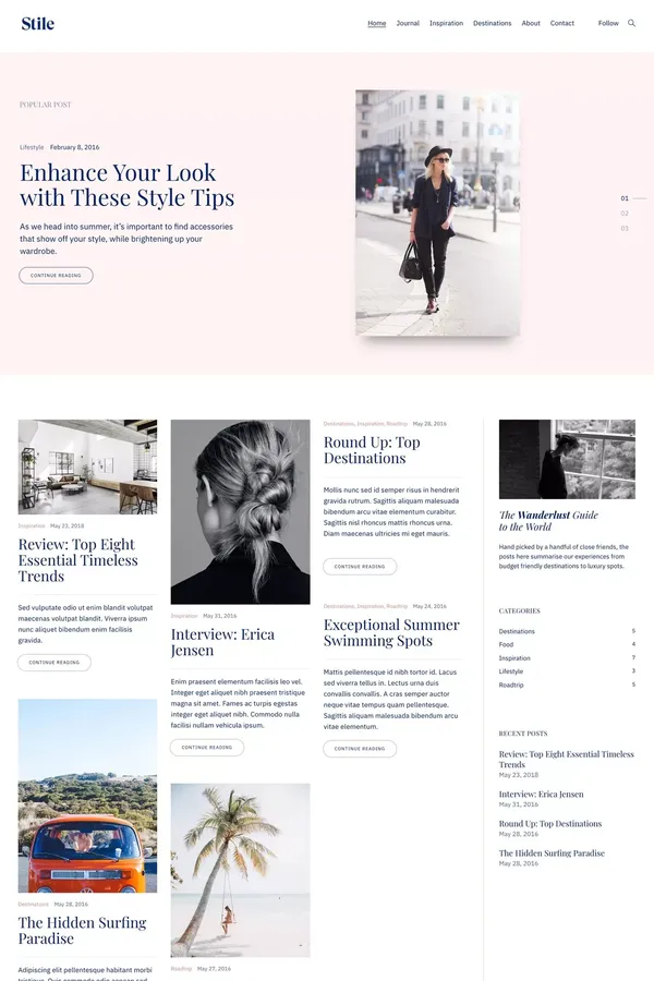 Stile - WordPress theme made for fierce bloggers - ThemesKingdom - Template design inspiration