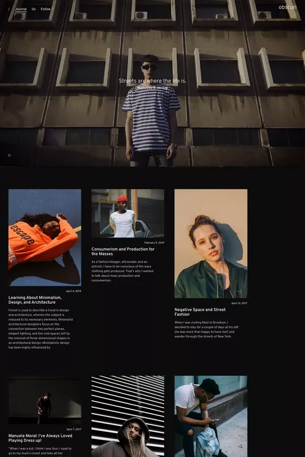 Obscuri - WordPress theme built for influencers - ThemesKingdom - Template design inspiration