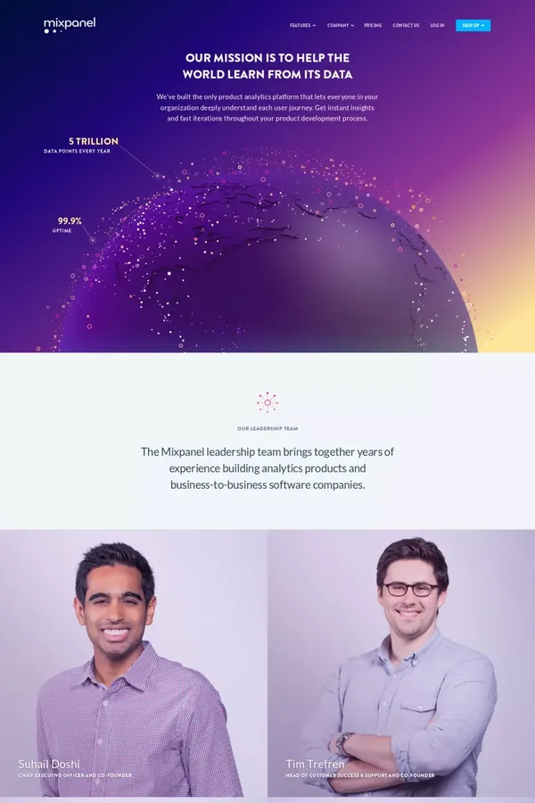 Mixpanel | Product analytics for mobile, web, and beyond - Other design inspiration