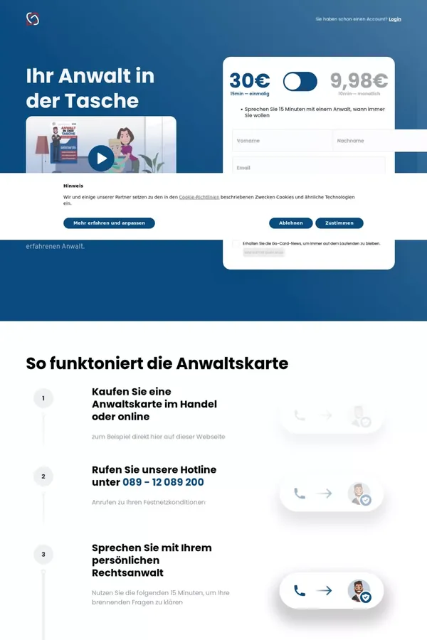 Die Anwaltskarte von GO Cards - website design inspiration