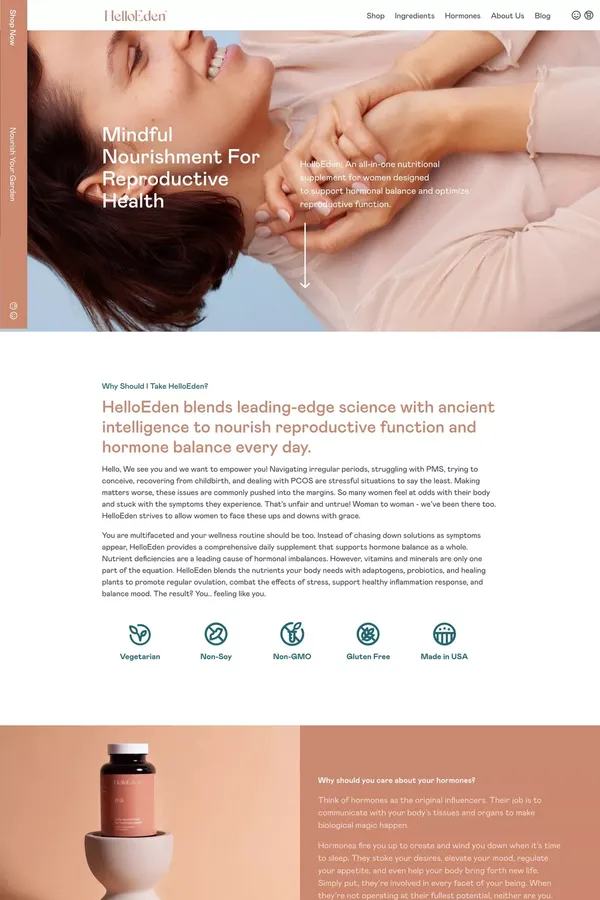 HelloEden - Mindful Nourishment For Hormone Balance - Ecommerce design inspiration