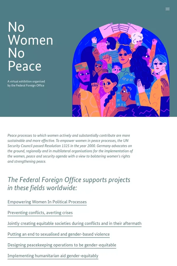 No Women No Peace - A virtual exhibition organised by the Federal Foreign Office - Other design inspiration