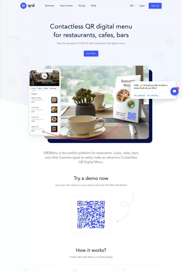 QR Digital Menu - website design inspiration