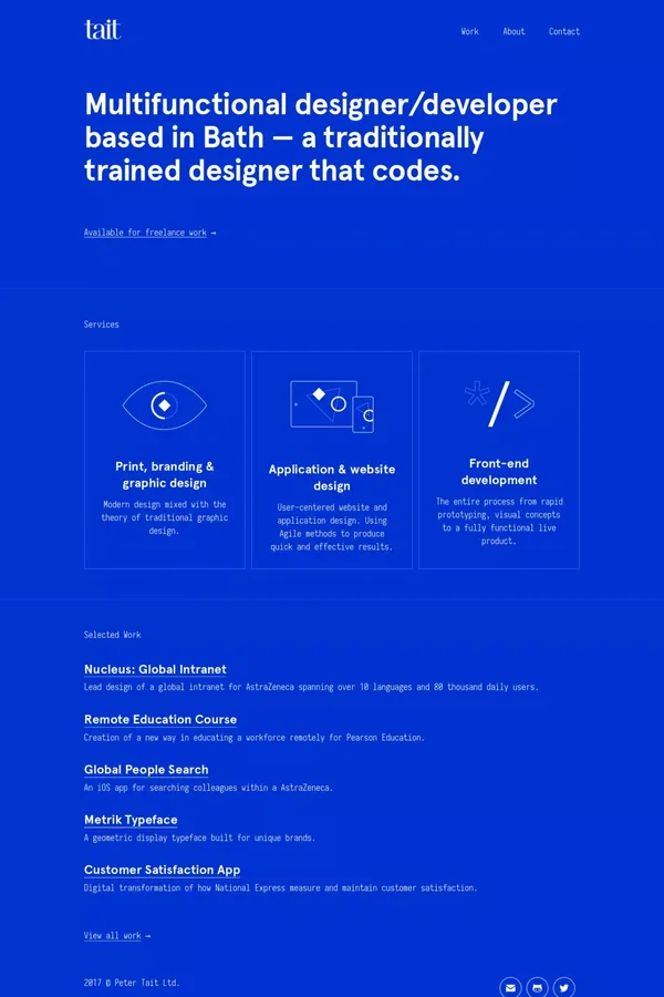 Peter Tait - Designer/Frontend Developer - Portfolio design inspiration
