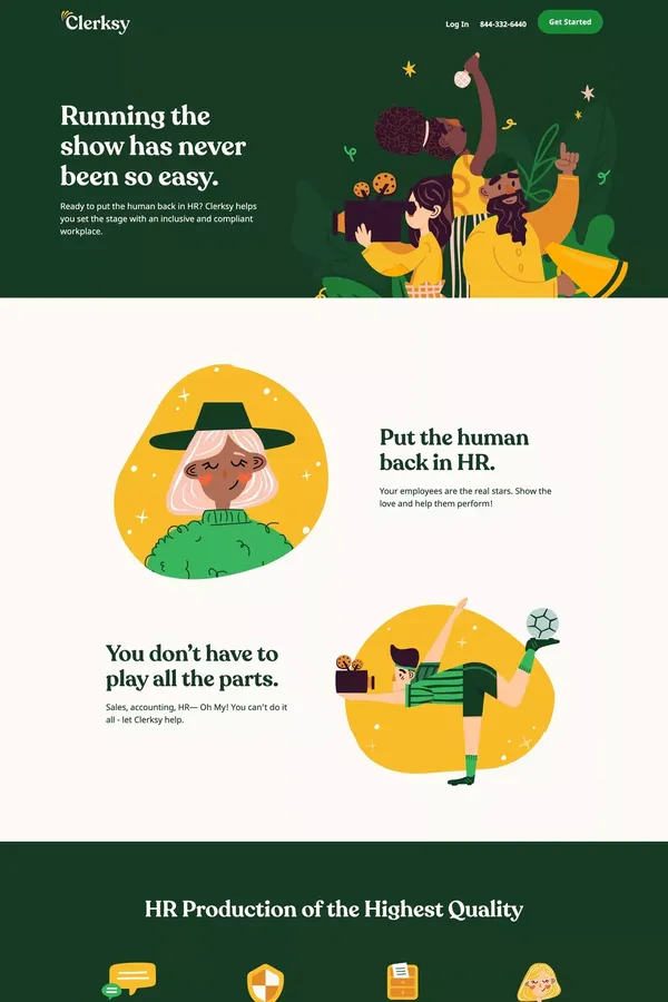 Clerksy - Landing design inspiration