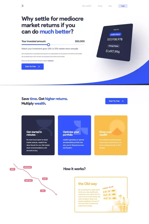 https://wealthx.ai/ - Landing design inspiration