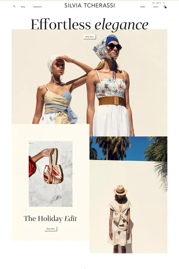 Effortless elegance | Silvia Tcherassi - Ecommerce design inspiration