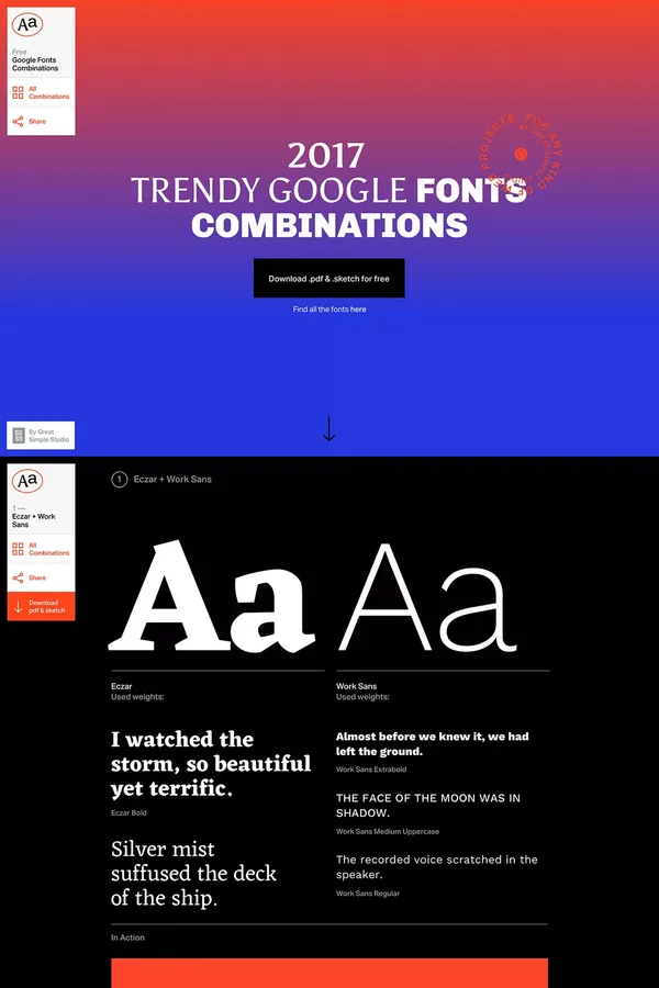 2017 Trendy Google Fonts Combinations - Other design inspiration