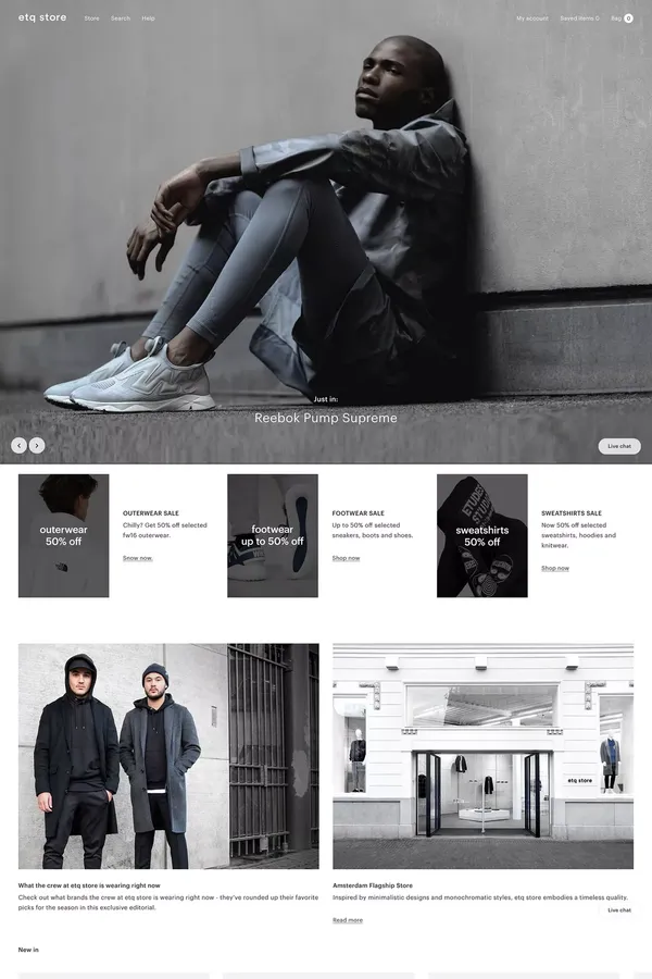 Home | etq store - Ecommerce design inspiration
