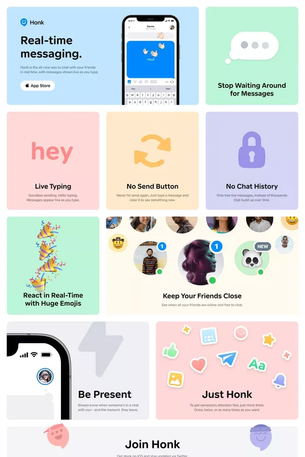 Honk - Landing design inspiration