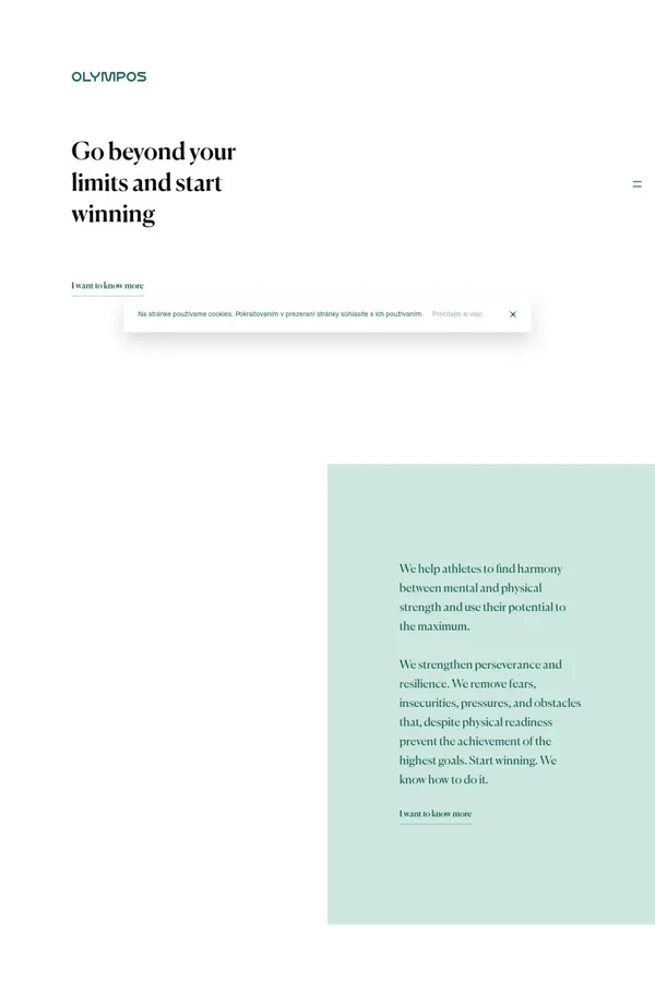 Go beyond your limits and start winning | Olympos - website design inspiration