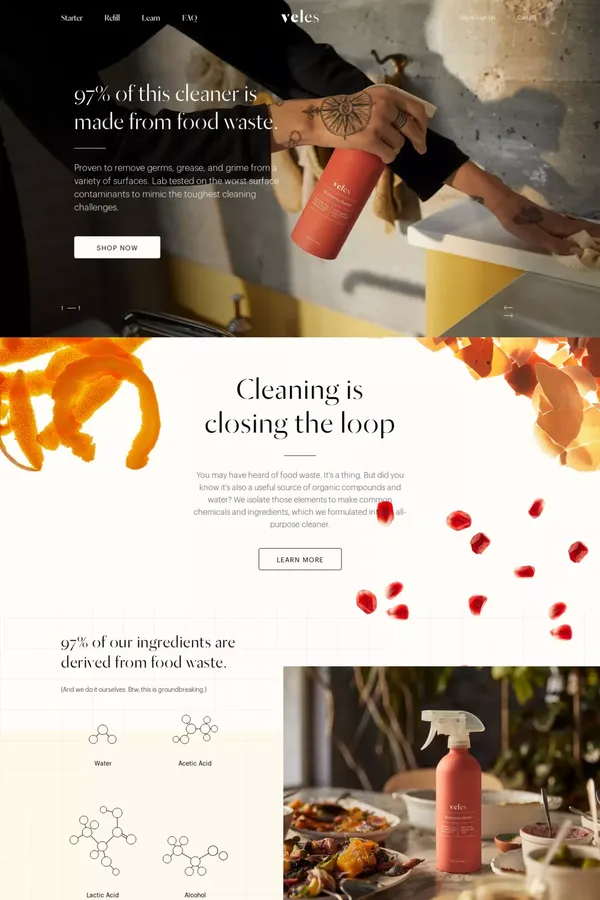 Veles - Ecommerce design inspiration