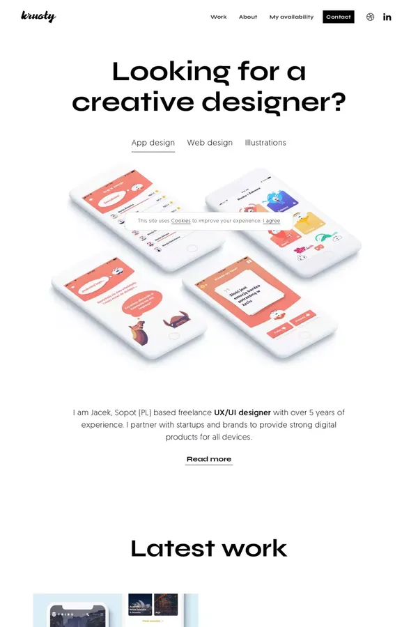 Freelance UX/UI designer - website design inspiration