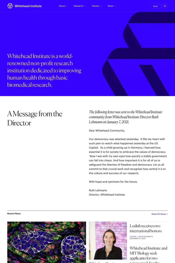 Homepage | Whitehead Institute - Landing design inspiration