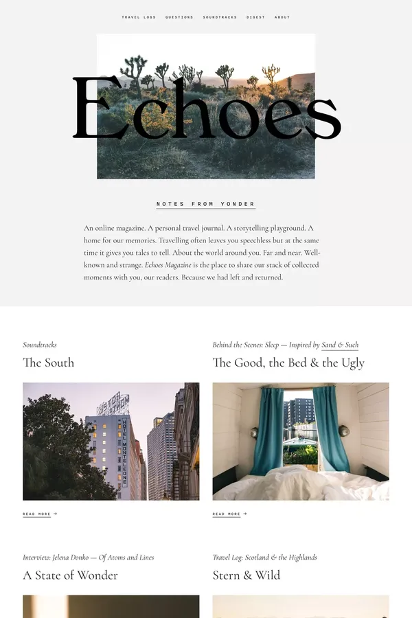 Echoes Magazine - Blog design inspiration