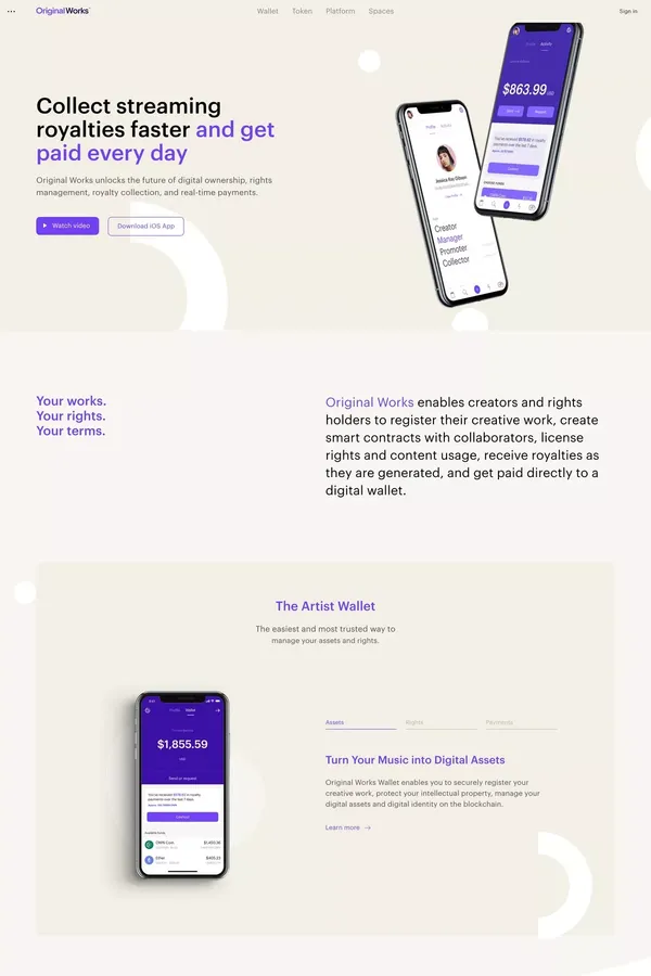 Original Works - Landing design inspiration