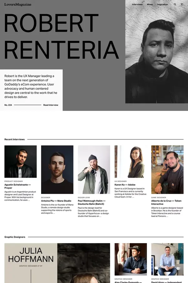 Lovers Magazine - Blog design inspiration