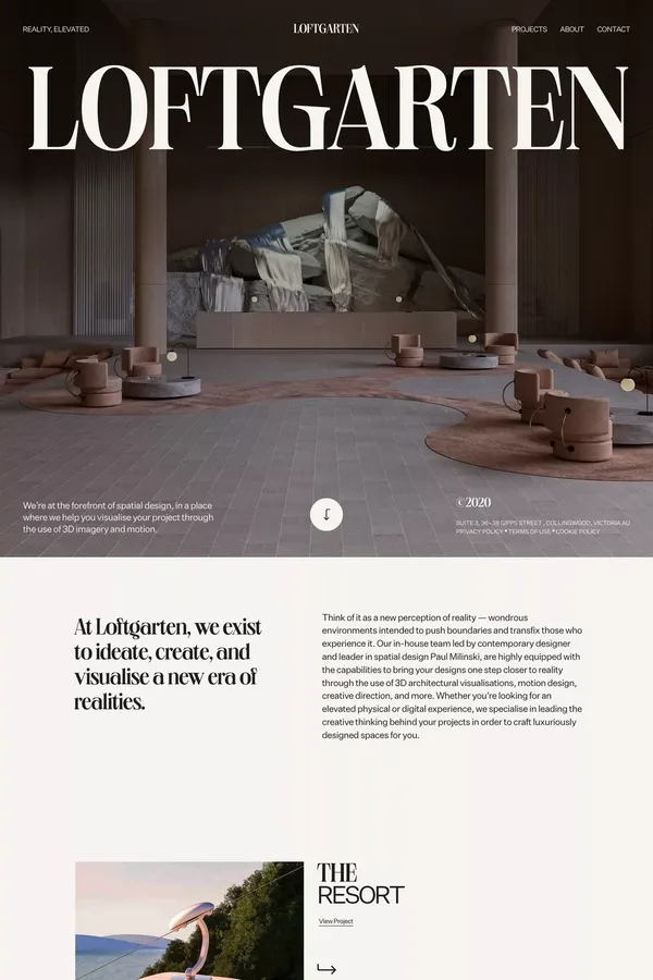Loftgarten - Portfolio design inspiration