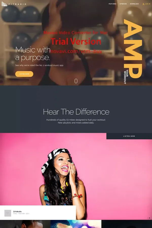 Fit Radio App - Landing design inspiration