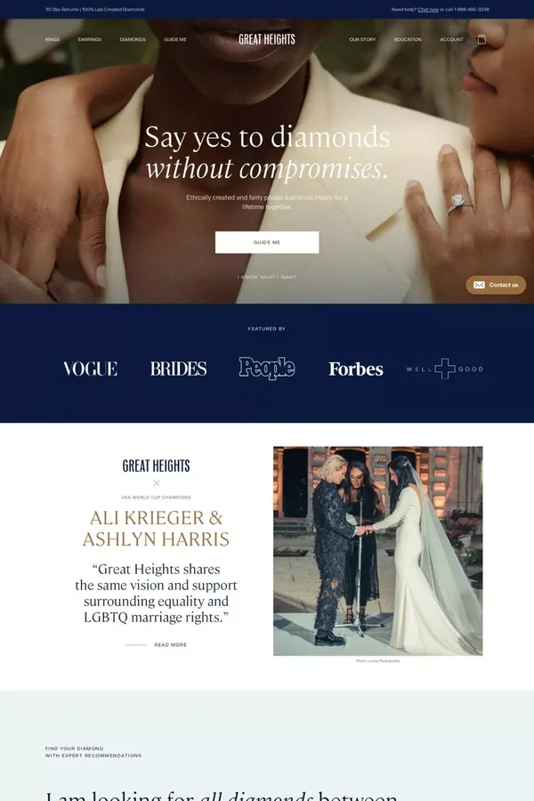 All Yours, Never Mined | Great Heights - Ecommerce design inspiration