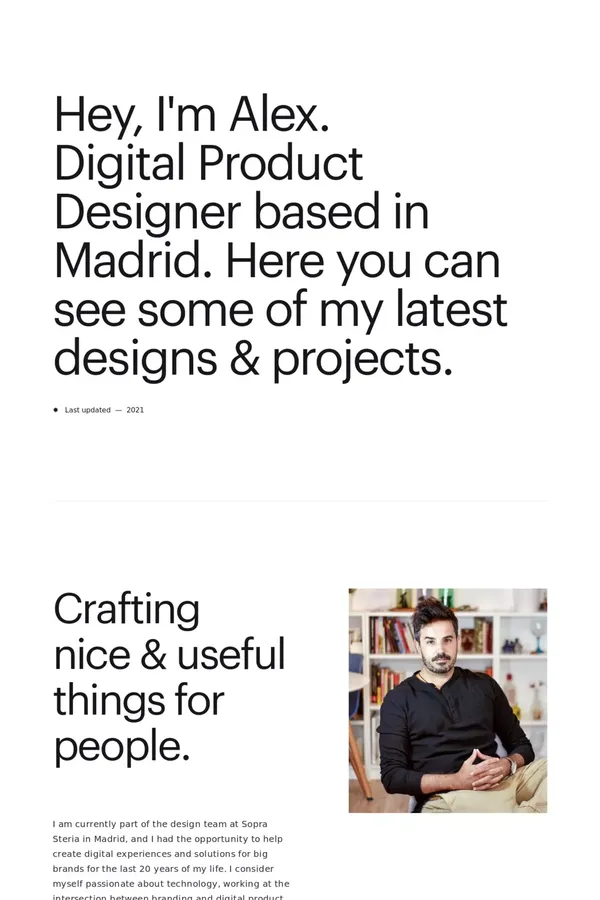 Alex - UX / Product Designer - Portfolio design inspiration