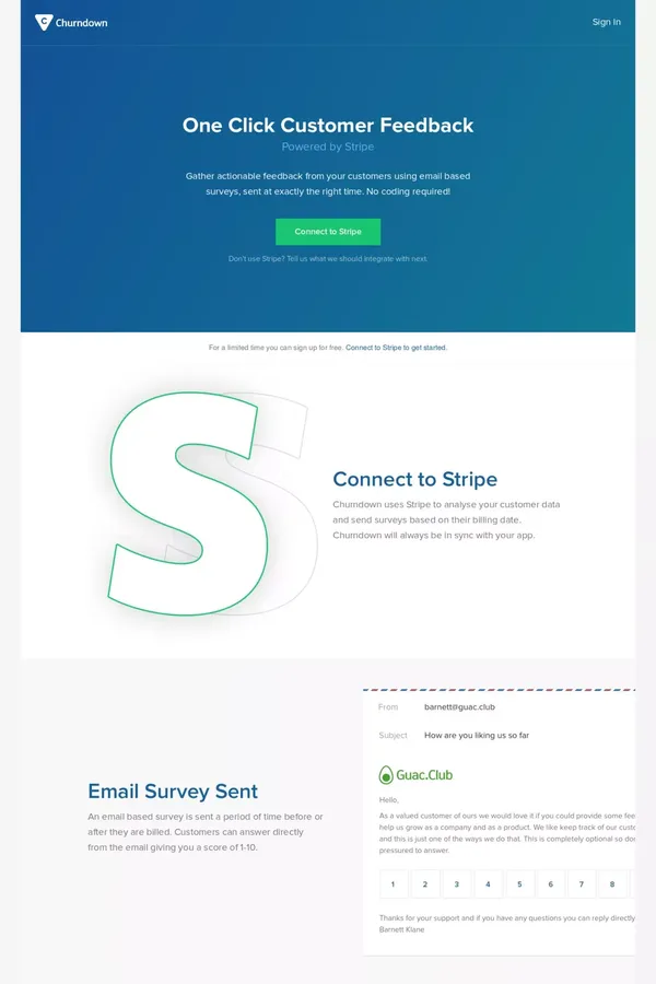 Churndown - Landing design inspiration