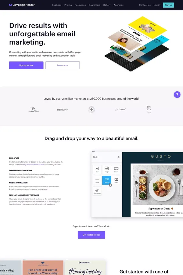 Email Marketing | Email Software | Campaign Monitor - Landing design inspiration