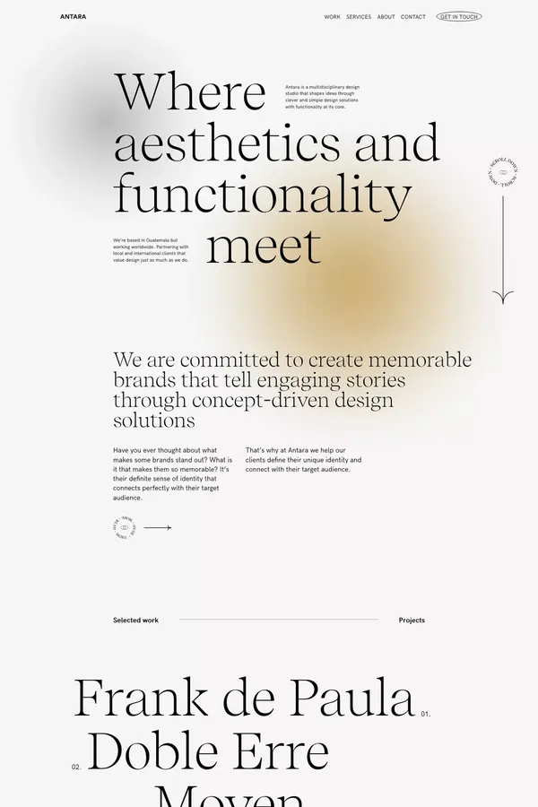 Antara Studio - Home - Portfolio design inspiration