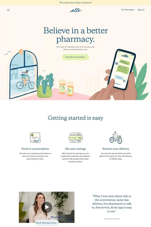Prescription Delivery & Extraordinary Care | Alto Pharmacy - Landing design inspiration