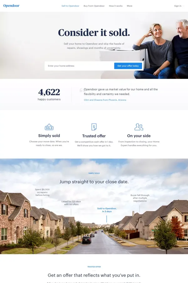 Opendoor - Landing design inspiration