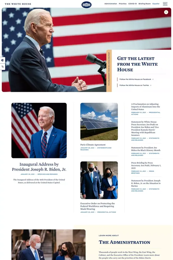 The White House - Blog design inspiration