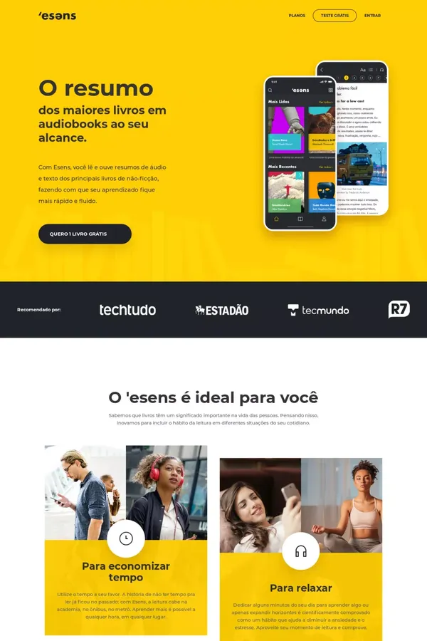 Esens - A sua biblioteca digital - website design inspiration