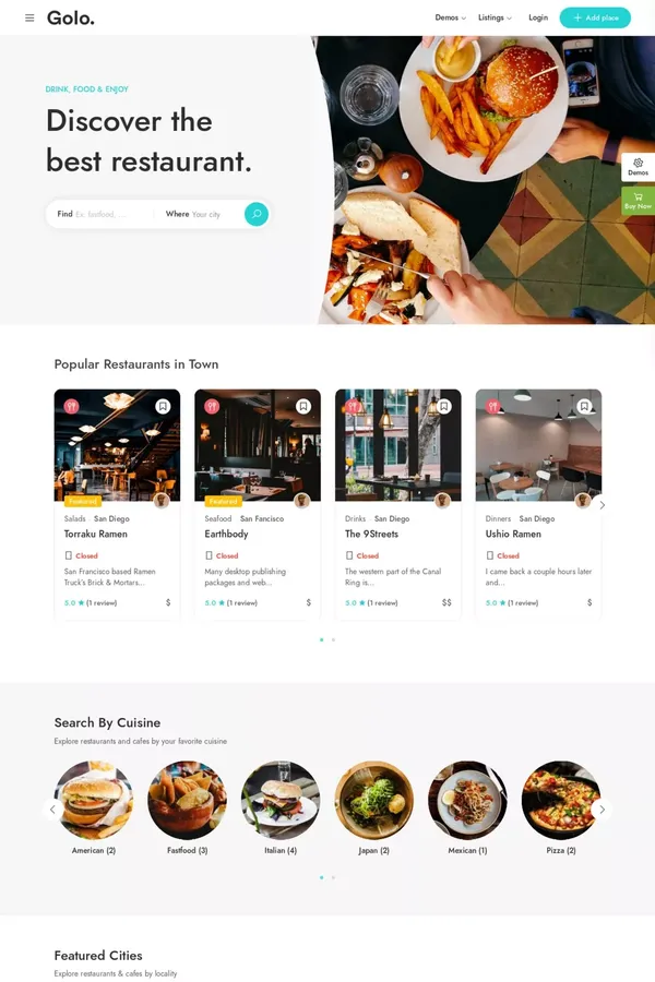 Restaurant Listing – Restaurant Listing WordPress Theme - website design inspiration