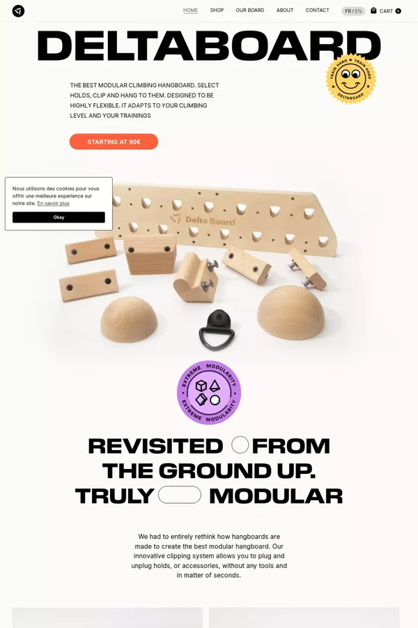 Deltaboard | Modular Climbing Hangboard - website design inspiration