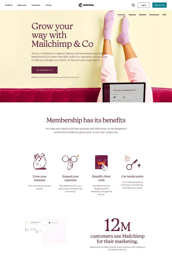 Grow your way with Mailchimp & Co - Landing design inspiration