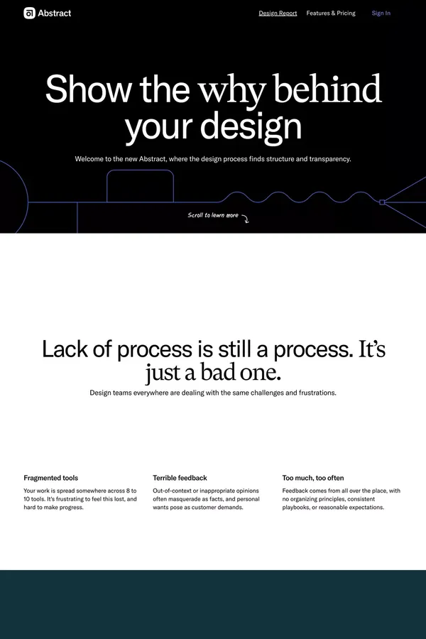 Abstract Notebooks | Bring transparency to your design process - Landing design inspiration