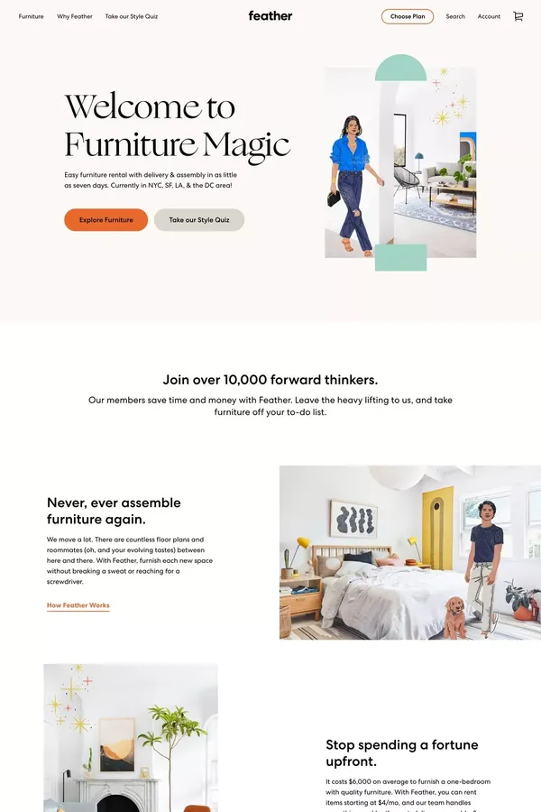 Feather - Landing design inspiration