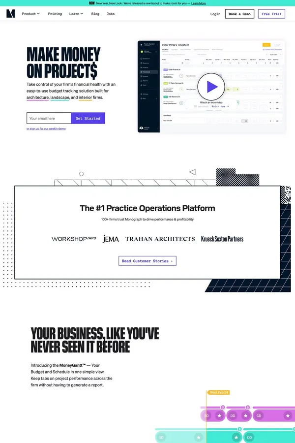 Project Management Software for Architects - Monograph - Landing design inspiration