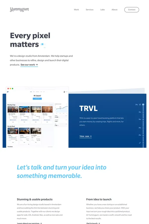 Yummygum - Home - Portfolio design inspiration