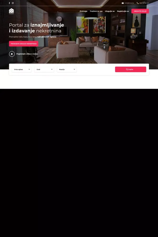 Kirija | Servis za oglašavanje i iznajmljivanje nekretnina - website design inspiration