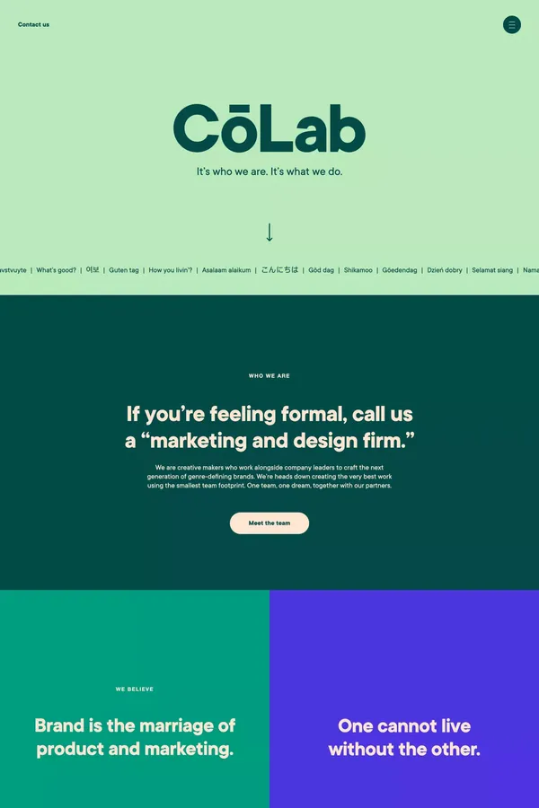 CōLab - It’s who we are. It’s what we do. - Portfolio design inspiration