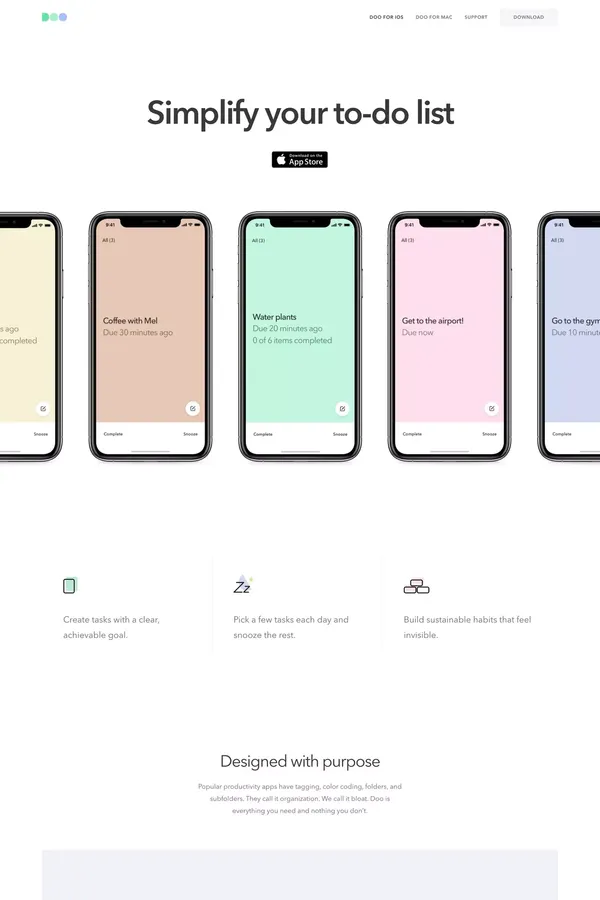 iOS | Doo – Get Things Done - Landing design inspiration