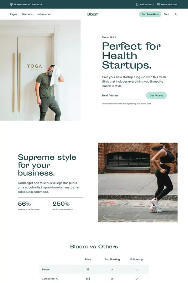 Bloom - Health Webflow Template - Template design inspiration