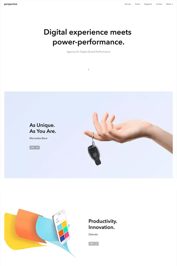Perspective - Agency for Digital Brand Performance - Portfolio design inspiration