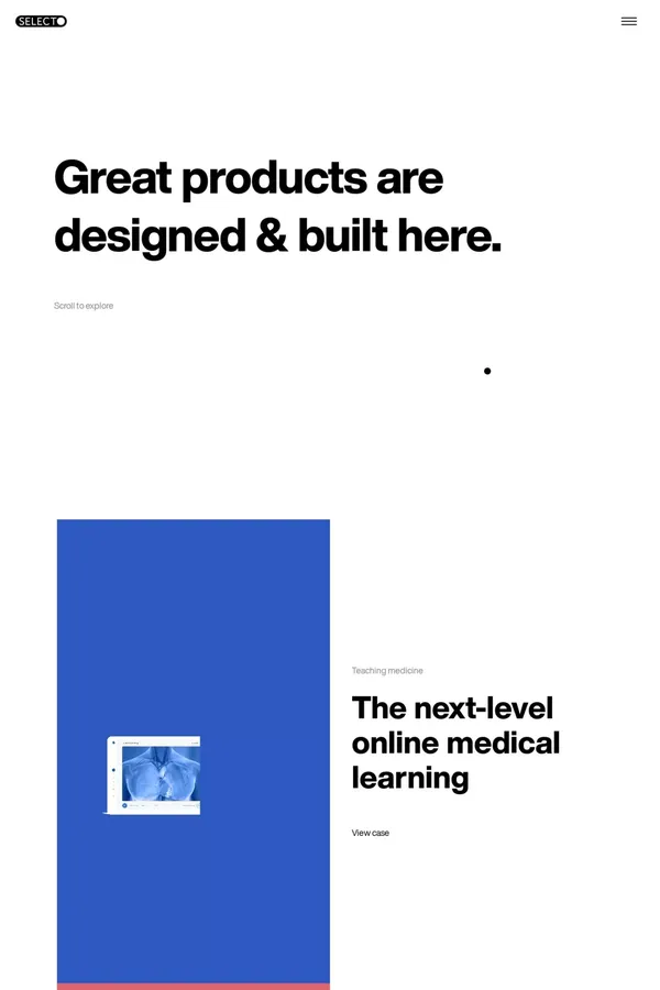Product Design & Development Agency | Selecto - website design inspiration