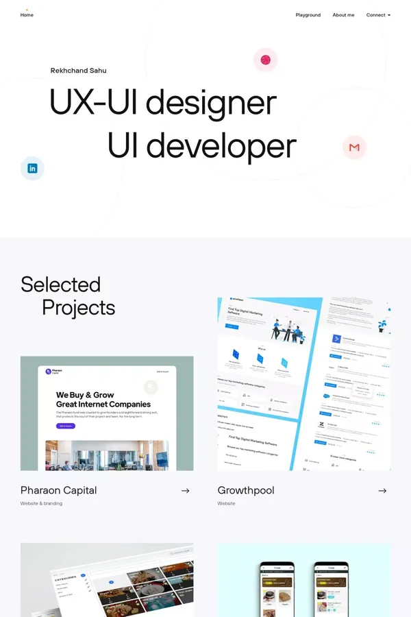 Rekhchand Sahu — Home - Portfolio design inspiration
